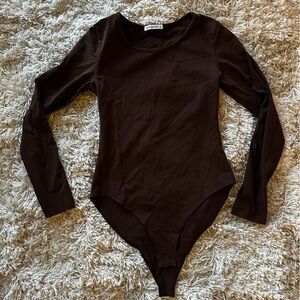 Brown long sleeve bodysuit